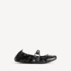 City-ballerina voor dames in zwart/zilver