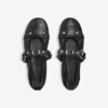 City-ballerina voor dames in zwart/zilver