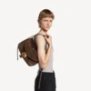 Clicca-schoudertas voor dames, medium, in muscade