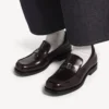 Comfortabele herenloafer in donker bordeauxrood