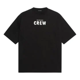Crew-print, losvallend, korte mouwen, zwart 620941TIV741070