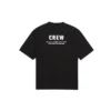 Crew-print, losvallend, korte mouwen, zwart 620941TIV741070