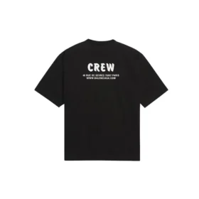Crew-print, losvallend, korte mouwen, zwart 620941TIV741070