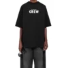 Crew-print, losvallend, korte mouwen, zwart 620941TIV741070