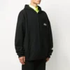 Crew-shirt met alfabetprint en rits, unisex, zwart 620974TIV751070