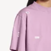 Cropped T-shirt voor dames met 520 stickers in oudroze/wit