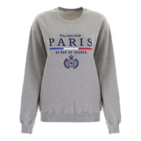 Crown effen kleur met alfabetlogo, Hoodies met capuchon, grijs 578132TGV681300