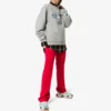 Crown effen kleur met alfabetlogo, Hoodies met capuchon, grijs 578132TGV681300