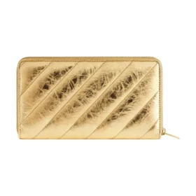 Crush Continental-portemonnee, gemetalliseerd en doorgestikt “Gold” 7664472AAYO8004