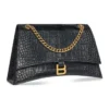 Crush Crocodile Medium kettingtas “Black” 716393210IX1000