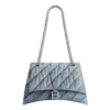 Crush middelgrote kettingtas, doorgestikt “Blue” 7163932AAGX4661