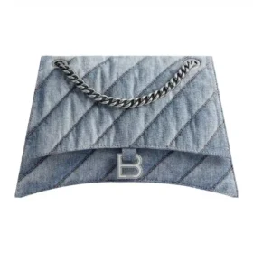 Crush middelgrote kettingtas, doorgestikt “Blue” 7163932AAGX4661