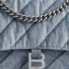 Crush middelgrote kettingtas, doorgestikt “Blue” 7163932AAGX4661