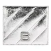 Crush portemonnee met klep voor munten en pasjes, gemetalliseerd en doorgestikt “Silver” 766461210IW8110