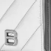 Crush portemonnee met klep voor munten en pasjes, gemetalliseerd en doorgestikt “Silver” 766461210IW8110