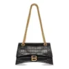 Crush Small Chain Bag met krokodillenreliëf “Black” 716351210IX1000