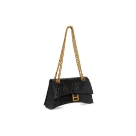 Crush Small Chain Bag met krokodillenreliëf “Black” 716351210IX1000