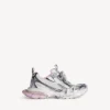 Dames 3XL sneaker met doorzichtige gelzool in wit/roze/zwart
