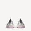 Dames 3XL sneaker met doorzichtige gelzool in wit/roze/zwart