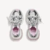 Dames 3XL sneaker met doorzichtige gelzool in wit/roze/zwart