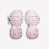 Dames 3XL sneaker met doorzichtige gelzool in wit/roze/zwart