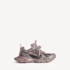 Dames 3XL Sneakers met kleurverloop en bedeltjes in grijs/roze