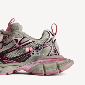 Dames 3XL Sneakers met kleurverloop en bedeltjes in grijs/roze