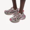 Dames 3XL Sneakers met kleurverloop en bedeltjes in grijs/roze