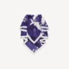 Dames-cape-top met penseelprint in blauw