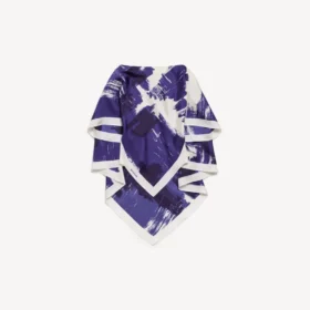 Dames-cape-top met penseelprint in blauw