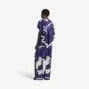 Damespyjama-broek met penseelprint in blauw