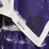 Dames-cape-top met penseelprint in blauw