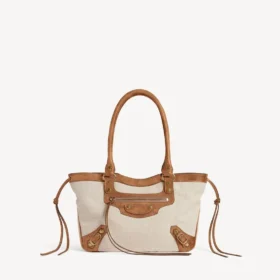 Dames Le City strandtas, klein, in beige/camel