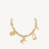 Dames sleutelhangerketting met hangertjes in goud