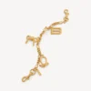 Dames sleutelhangerketting met hangertjes in goud