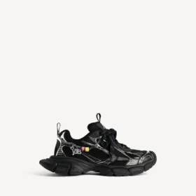 Dames-Sneakers 3XL met bedeltjes in zwart/zilver