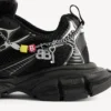 Dames-Sneakers 3XL met bedeltjes in zwart/zilver