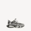 Dames-sneakers met stencil-logo in zwart/wit