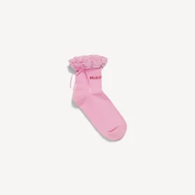 Dames sokken met strik in roze/rood