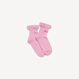 Dames sokken met strik in roze/rood