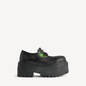 Dames Strike veterschoenen met bedeltjes in zwart/multicolor