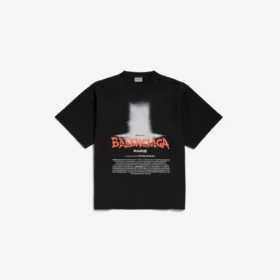 Dames-T-shirt ‘The Door’ in oversized model, zwart