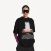 Dames-T-shirt ‘The Door’ in oversized model, zwart