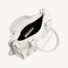 Dames tas ‘City’ klein met grote studs en strass-steentjes in optisch wit
