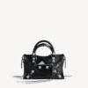 Dames tas ‘City’ klein met grote studs en strass-steentjes in zwart