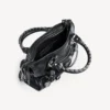 Dames tas ‘City’ klein met grote studs en strass-steentjes in zwart