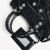 Dames tas ‘City’ klein met grote studs en strass-steentjes in zwart