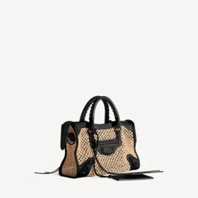 Dames tas ‘Le City’ klein in naturel/zwart