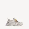 Dames-track-sneaker met veters in taupe/geel/paars/bruin/zwart