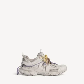 Dames-track-sneaker met veters in taupe/geel/paars/bruin/zwart
